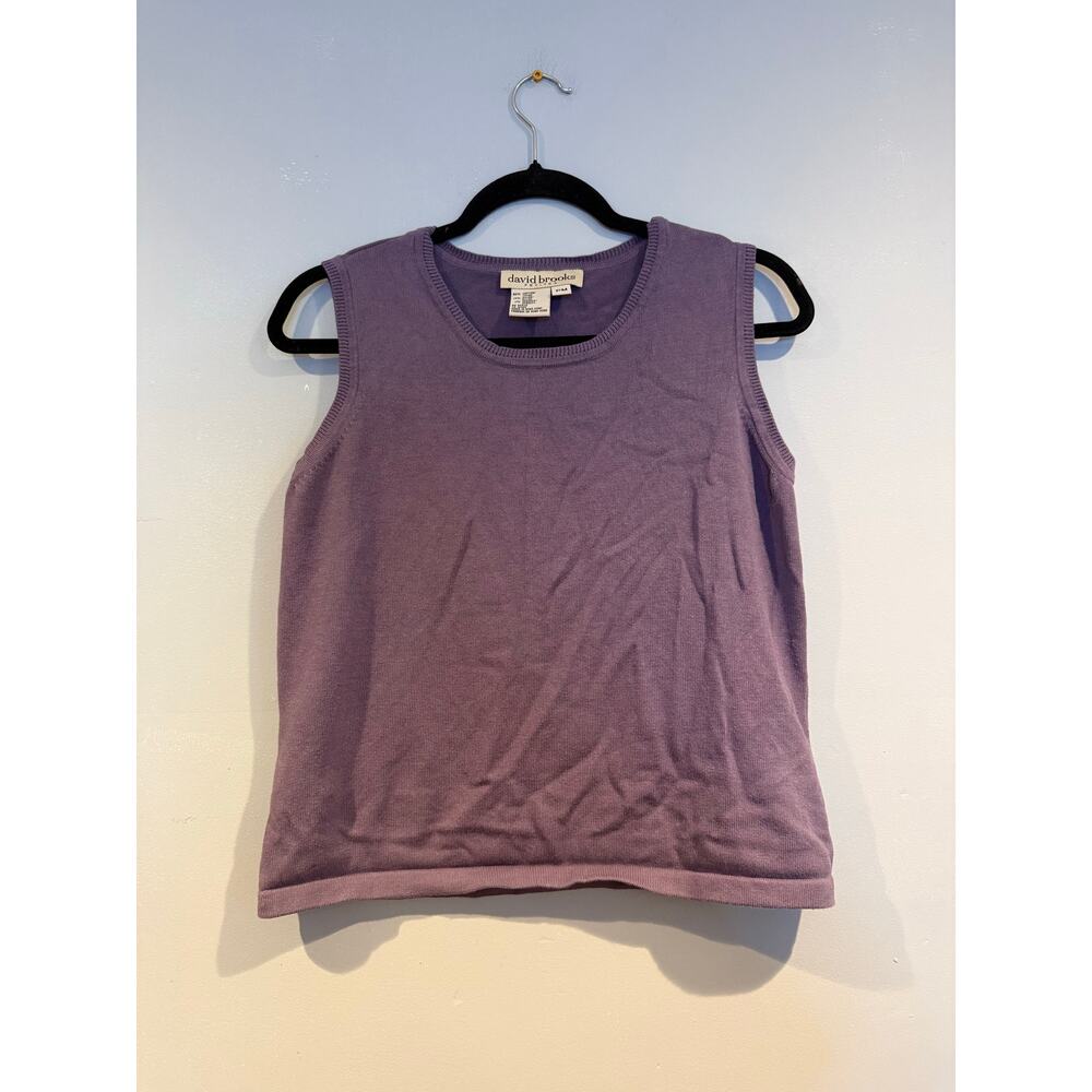 David Brooks Petites Lavender Sleeveless Knit Top – Size PM